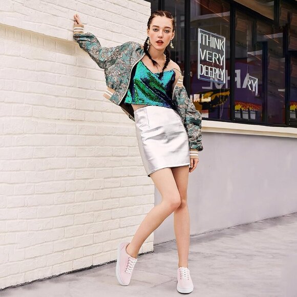 Women's Canvas Sneakers White Casual Flat Heel Athletic Shoes Skateboarding - Picture 2 of 9